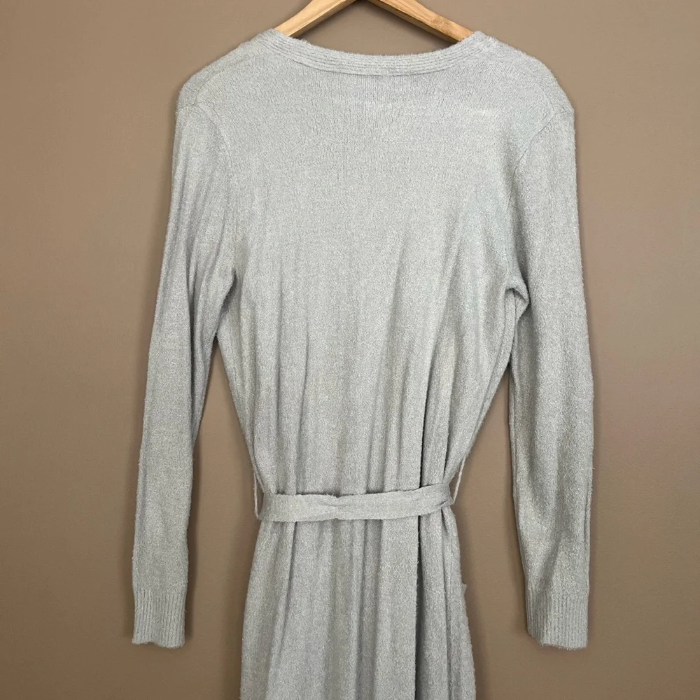 {Rachel Zoe} Long Duster Cardigan Sweater with Tie Waist in Grey - Womens Medium